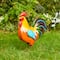 Glitzhome® 21" Vibrant Standing Metal Rooster Garden Statue